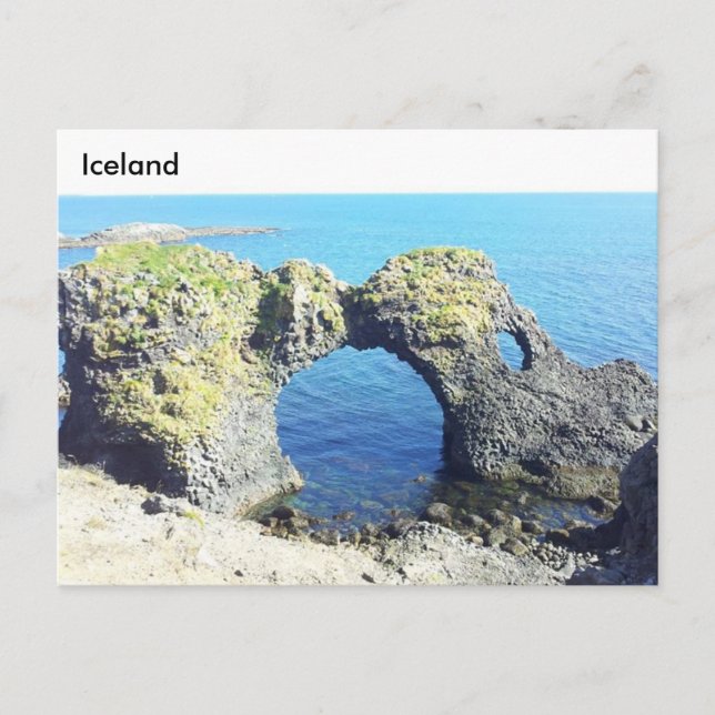 Gatklettur Stone Arch, Arnarstapi, Iceland Postcard (Front)