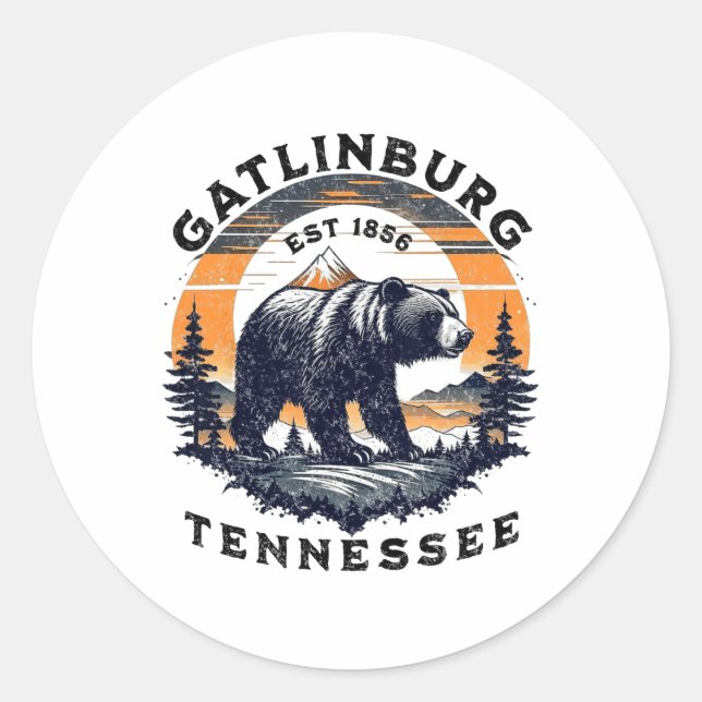 Gatlinburg  classic round sticker (Front)