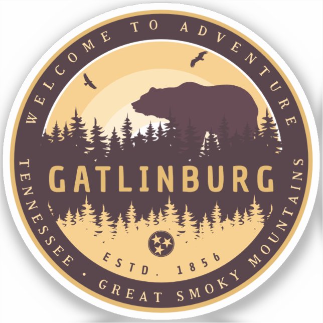 Gatlinburg Tennessee Bear Pine Tree Nature Vintage (Front)