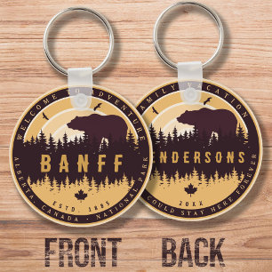 Gatlinburg Tennessee Bear Pine Tree Nature Vintage Keychain