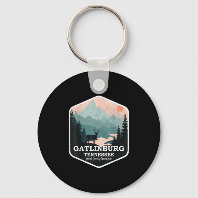 Gatlinburg Tennessee Great Smoky Mountains Hiking Keychain (Front)