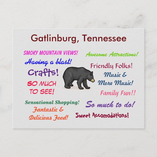 Gatlinburg Tennessee Postcard (Front)