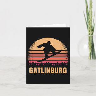 Gatlinburg Tennessee Snowboarding Outdoor Vintage Card