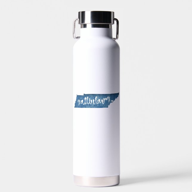 Gatlinburg Tennessee Wood Grain Water Bottle (Front)