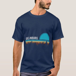 Gatlinburg Vintage Retro Sunset Forest Outdoors T-Shirt