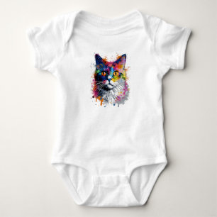 Gato caleidoscopio baby bodysuit