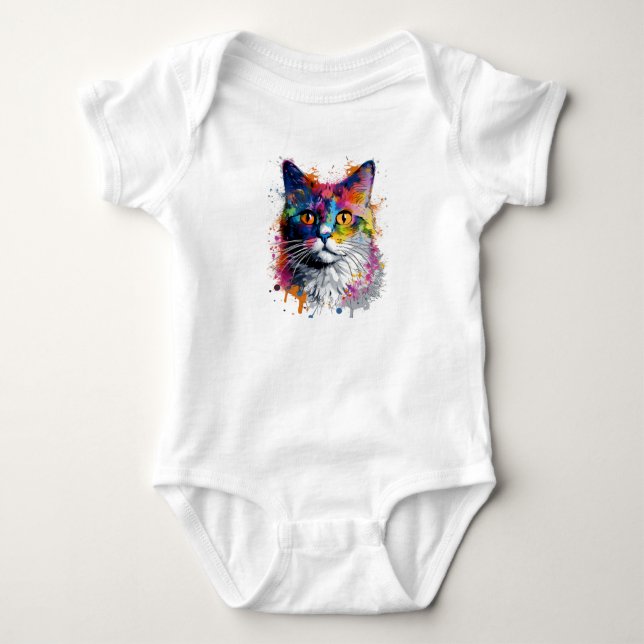 Gato caleidoscopio baby bodysuit (Front)