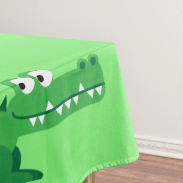 Gator Alligator Crocodile Birthday Party Tablecloth (In Situ)
