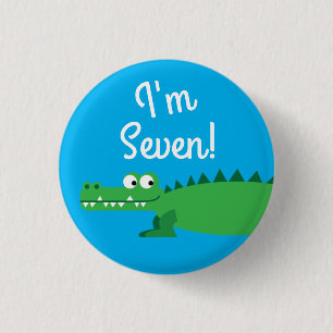 Gator Alligator Crocodile Kids 1st Birthday Party 1 Inch Round Button