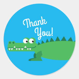 Gator Alligator Crocodile Kids 1st Birthday Party Classic Round Sticker