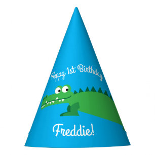 Gator Alligator Crocodile Kids 1st Birthday Party Hat