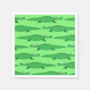 Gator Alligator Crocodile Kids 1st Birthday Party Napkin