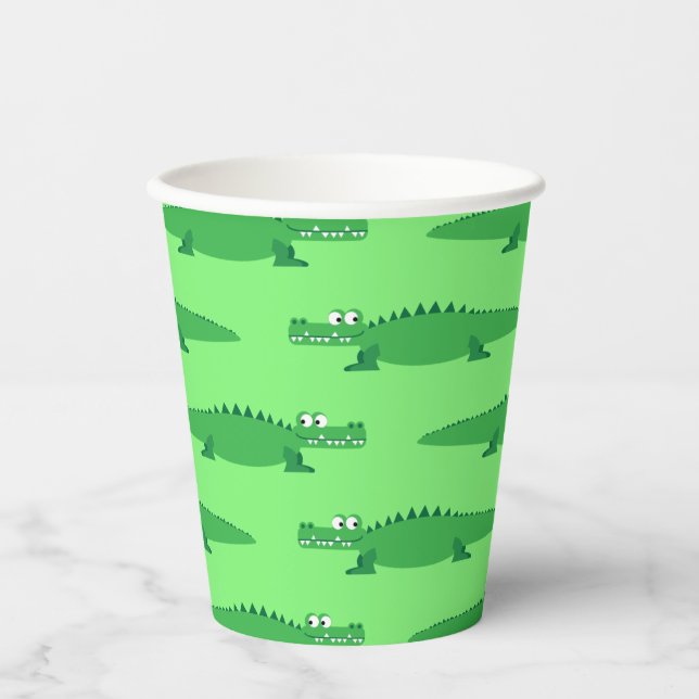 Gator Alligator Crocodile Kids 1st Birthday Party  Paper Cups (Front)