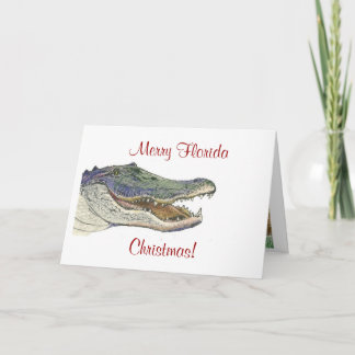 Gator Christmas Greetings Holiday Card