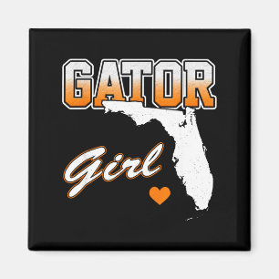 Gator Girl Florida Heart Map Souvenir Gift For Wom Magnet