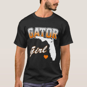 Gator Girl Florida Heart Map Souvenir Gift For Wom T-Shirt