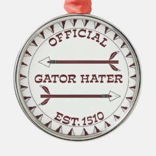 Gator-Hater-est-garnet.gif Metal Ornament