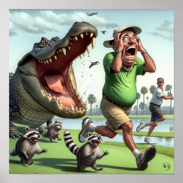 Gator Hazards - Golf Art Print (Front)