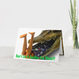 Gator Head Legs Happy Birthday Card