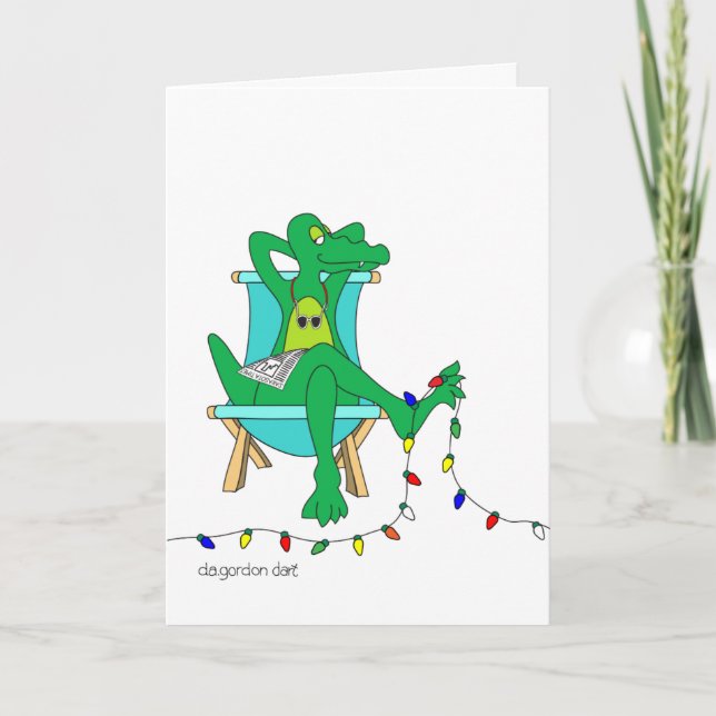 Gator in Paradise Holiday Card (Front)