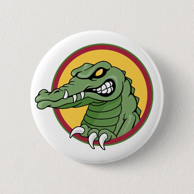 Gator Mascot 2 Inch Round Button (Front)