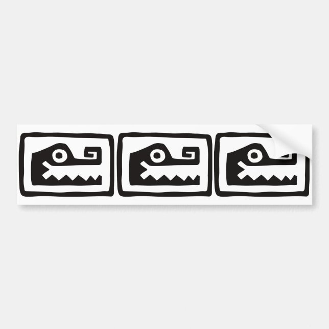 Gator, Mexican hieroglyph(Maya) Bumper Sticker (Front)
