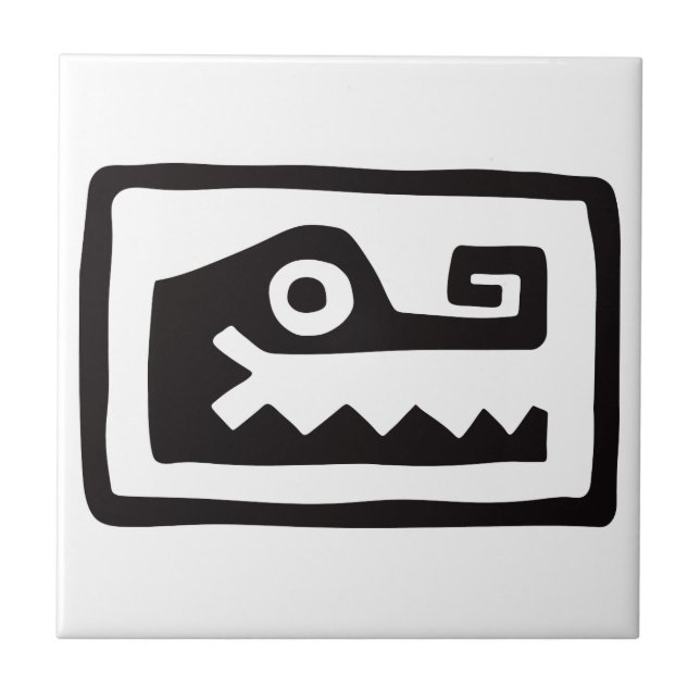 Gator, Mexican hieroglyph(Maya) Tile (Front)