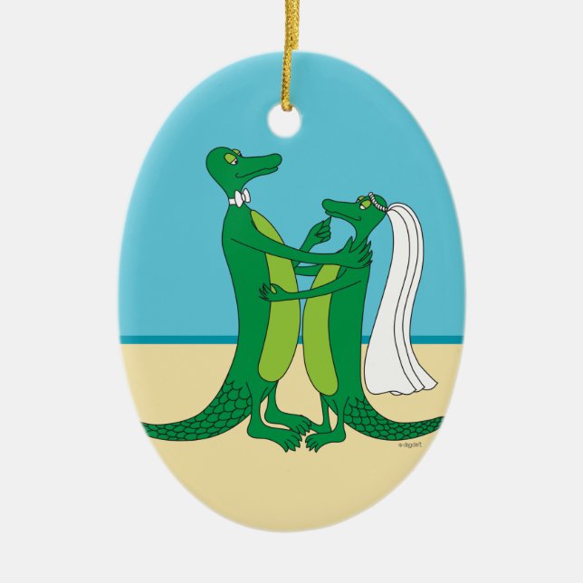 Gator Wedding Ornament (Front)