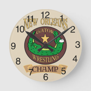 Gator Wrestling Champ,New Orleans Round Clock