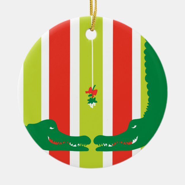 Gators Holiday Mistletoe  Ceramic Ornament (Front)