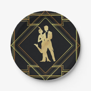 Gatsby 1920s Art deco geometric theme party Paper Plate