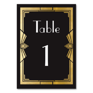 Gatsby 1920's Roaring 20s Table Number Wedding