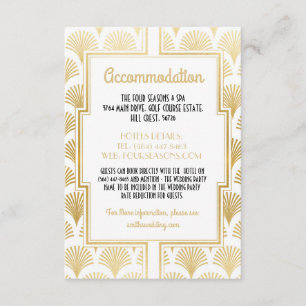 Gatsby Art Deco 1920s Accommodation Wedding Fan Enclosure Card