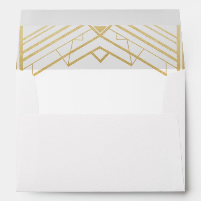 Gatsby Art Deco 1920s Wedding Invitation Envelopes (Back (Bottom))