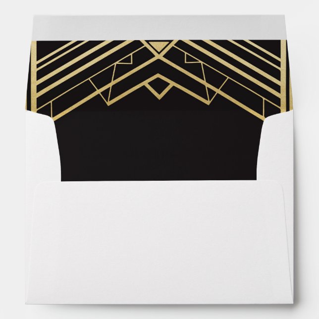 Gatsby Art Deco 1920s Wedding Invitation Envelopes (Back (Bottom))