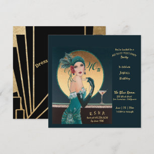 Gatsby Art Déco 40e anniversaire Invitations