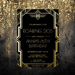 Gatsby Art Deco Black and Gold Birthday Party<br><div class="desc">Our Gatsby Art Deco Black and Gold Birthday Party Invitation is the perfect choice for a chic and stylish celebration of your special day. Inspired by the lavish parties and opulent style of The Great Gatsby, this invitation features a sleek and sophisticated design, with elegant gold foil accents and a...</div>