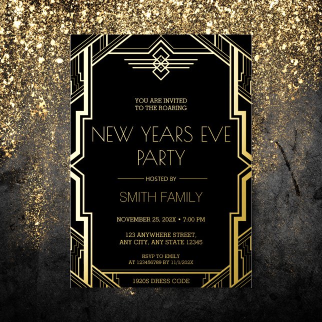 Gatsby Art Deco Black and Gold New Years Eve Party (Creator Uploaded)