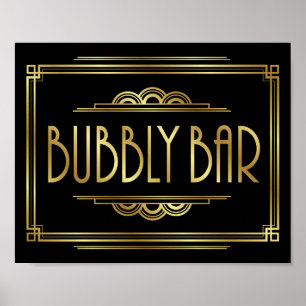 Gatsby Art Deco BUBBLY BAR Sign Print