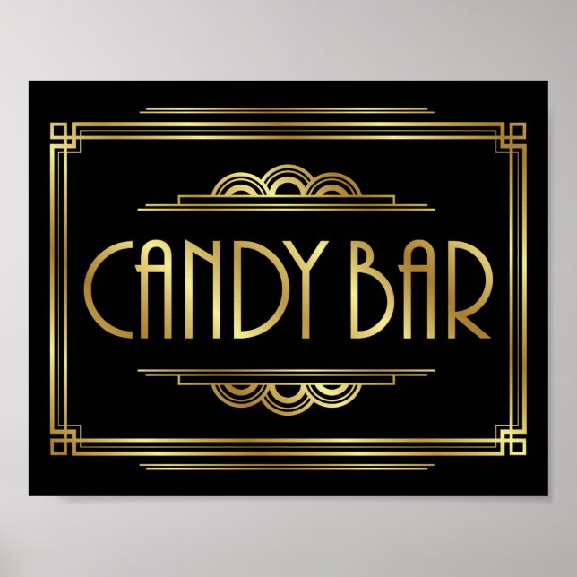 Gatsby Art Deco CANDY BAR Sign Print (Front)