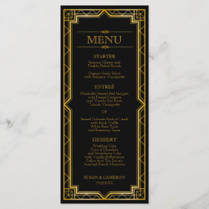 Gatsby Art Deco Dinner Menu Editable Colour