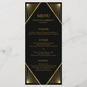 Gatsby Art Deco Dinner Menu Editable Colour