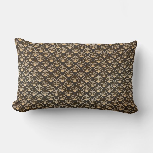 Gatsby Art Deco Fan Pattern Luxe Accent Lumbar Pillow (Front)