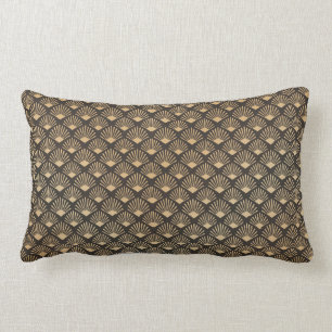 Gatsby Art Deco Fan Pattern Luxe Accent Lumbar Pillow