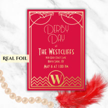 Gatsby Art Deco Horse Derby Party Red