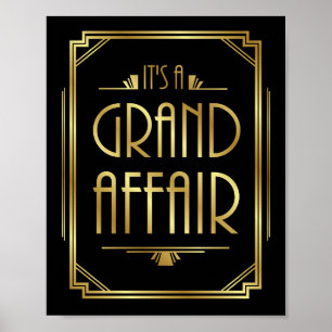 Gatsby Art Deco IT'S A GRAND AFFAIR Sign Print