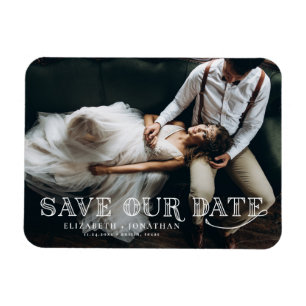 Gatsby Art Deco Lettering Photo Save the Date Magnet