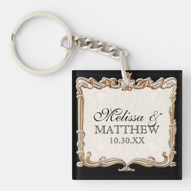 Gatsby Art Déco Nouveau dentelle Faux Gold Tulip (Devant)