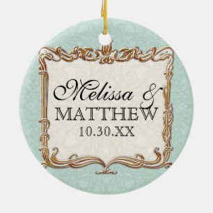 Gatsby Art Deco Nouveau Lace Faux Gold Tulip Ceramic Ornament