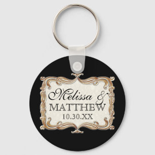 Gatsby Art Deco Nouveau Lace Faux Gold Tulip Keychain